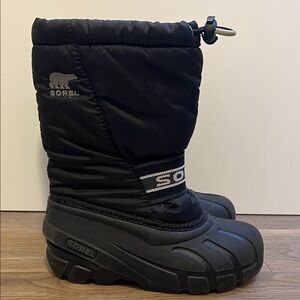 Sorel Youth Cub Kids Black Insulated Waterproof Winter Snow Boot